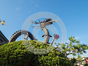 Statue of a dragon at Haedong Yonggungsa Temple