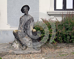 Statue Dura Jaksic famous Serbian poet, painter and writer in b photo