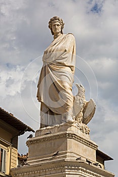 Statue of Durante degli Alighieri, also called Dante and eagle i photo