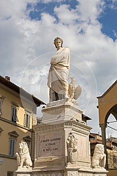 Statue of Durante degli Alighieri, also called Dante, eagle, 4 M photo