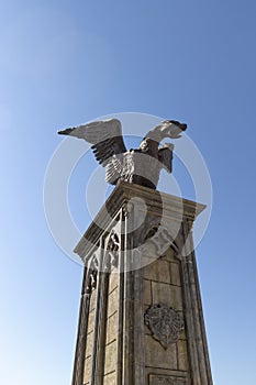 A statue of an eagle-dragon