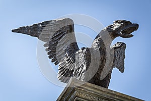 A statue of an eagle-dragon
