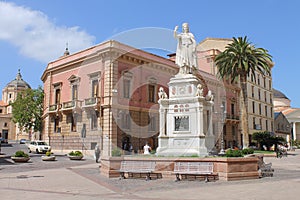 Statue of Eleonora d`Arborea in Oristano Sardinia Italy