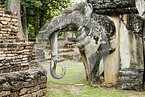 Statue of elephant in Thailand history.