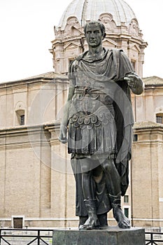 Statue of emperator Julius Caesar in Rome, Italy photo