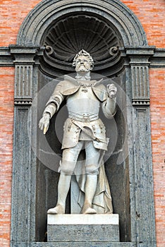 Statue of Emperor Charles V in the Royal Palace in Naples