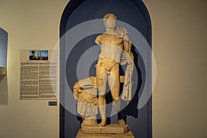 Statue of Emperor Hadrianus from the Roman period in the Bergama Museum.