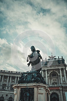 Statue of Emperor Joseph II Hofburg Palace Vienna Austria.