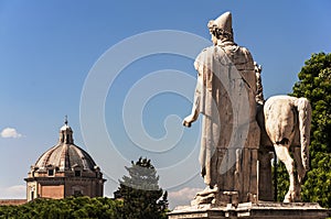 Statue at the entrance of Capitoline Hill