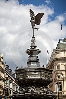 The Statue of Eros in Picadilly, London, UK