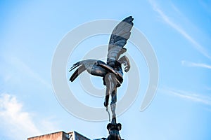 Statue of Erosin the middle of the Piccadilly Circus, London.