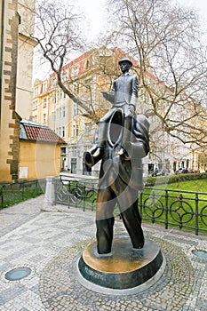 Statue of Franz Kafka in Prague