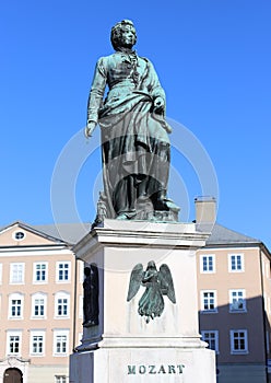 Statue of composer called wolfgang amadeus MOZART in Salzburg photo
