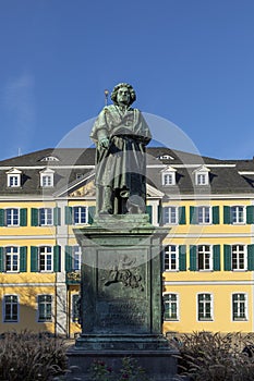 Statue of famous composer Ludwig van Beethoven - with the beautiful Old Post Office building in the background, located on