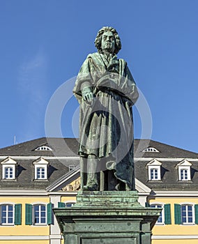 Statue of famous composer Ludwig van Beethoven - with the beautiful Old Post Office building in the background, located on