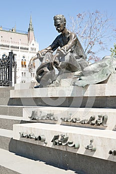 Statue of famous hungarian poet Attila Jozsef