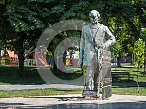 Eugen Ionescu statue in Slatina, Romania