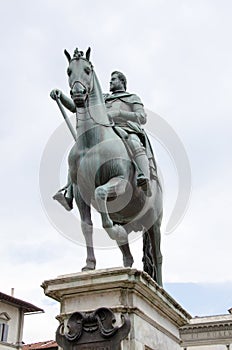 Statue of Ferdinando I de` Medici at he Piazza della Santissima Annunziata in Florence, Italy