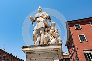 Statue of Ferdinando I de Medici in Pisa downtown - Tuscany Italy