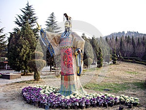 Statue of First Qin Emperor in his Mausoleum, Xian, China