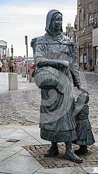 A Statue of a Fishes Wife and Child,Peterhead,Aberdeenshire,Scotland,Uk. photo