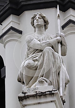 Statue Of "Fortitude" At Birch Memorial Clock Tower