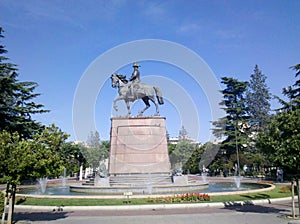 Statue and fountain photo