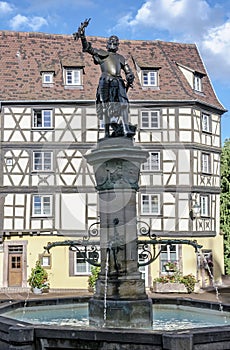 Statue/Fountain at the Petite Venice in Colmar, France