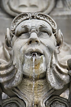 Statue fountain in Rome, Italy.