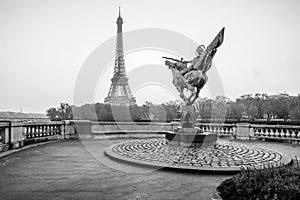 Statue France Reborn on Bir Hakeim Bridge in Paris