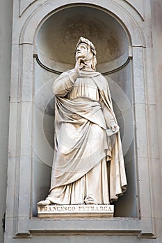 Statue of Francesco Petrarca in Florence, Italy