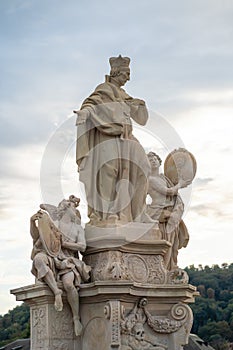 Statue of Francis Borgia at Charles Bridge - Prague, Czech Republic