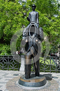 Statue of Franz Kafka in Prague