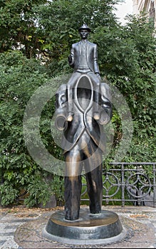 Statue of Franz Kafka in Prague photo