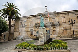 Statue of Fray Salvado in Tui, Galicia, Spain