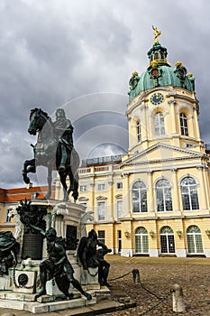 Statue of Frederick the Great in front of Schloss Charlottenburg palace in Berlin, Germany