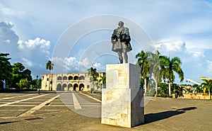 Statue of Frey Nicolas de Ovando in Santo Domingo, Dominican Republic photo