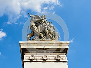 Statue front Altare della Patria Rome Italy photo