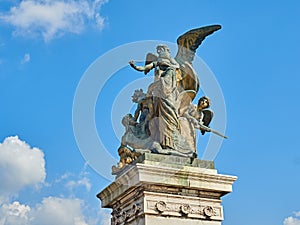 Statue front Altare della Patria Rome Italy photo