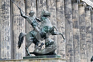 A statue in front of the Altes Museum in Berlin, Germany