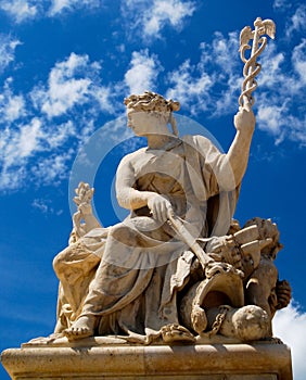 Palace of Versailles France Statue with Staff of Caduceus photo