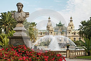 Statue in front of the Grand Casino in Monte Carlo, Monaco