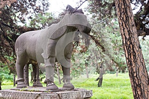 Statue at Fuling Tomb(UNESCO World Heritage site) in Shenyang, Liaoning, China.