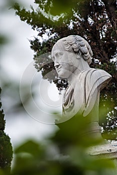 Statue in the gardens gleeful in Pesaro