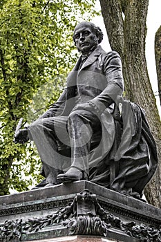 Statue of Garneau famous french historian in Quebec City , Canada