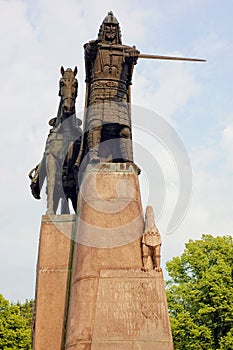 Statue of Gediminas, the ruler of Lithuania