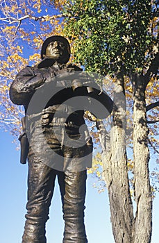 Statue of George Patton, US Military Academy, West Point, NY in Autumn