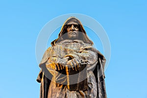 Statue of Giordano Bruno on Campo de Fiori, Rome, Italy photo