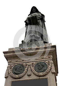 statue of GIORDANO BRUNO who was excommunicated and incarcerated