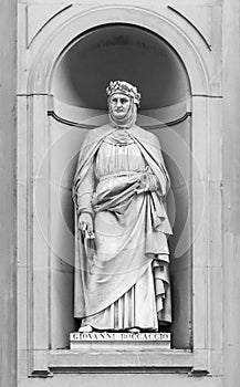 Statue of Giovanni Boccaccio in Florence. photo
